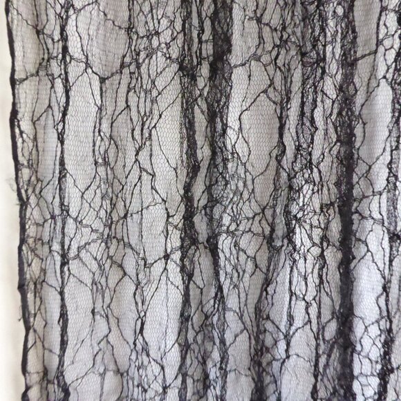 NEW HALLOWEEN GOTHIC BLACK SPIDER WEB LACE SHEER FABRIC 5 PIECES 19 YARDS - Picture 4 of 5